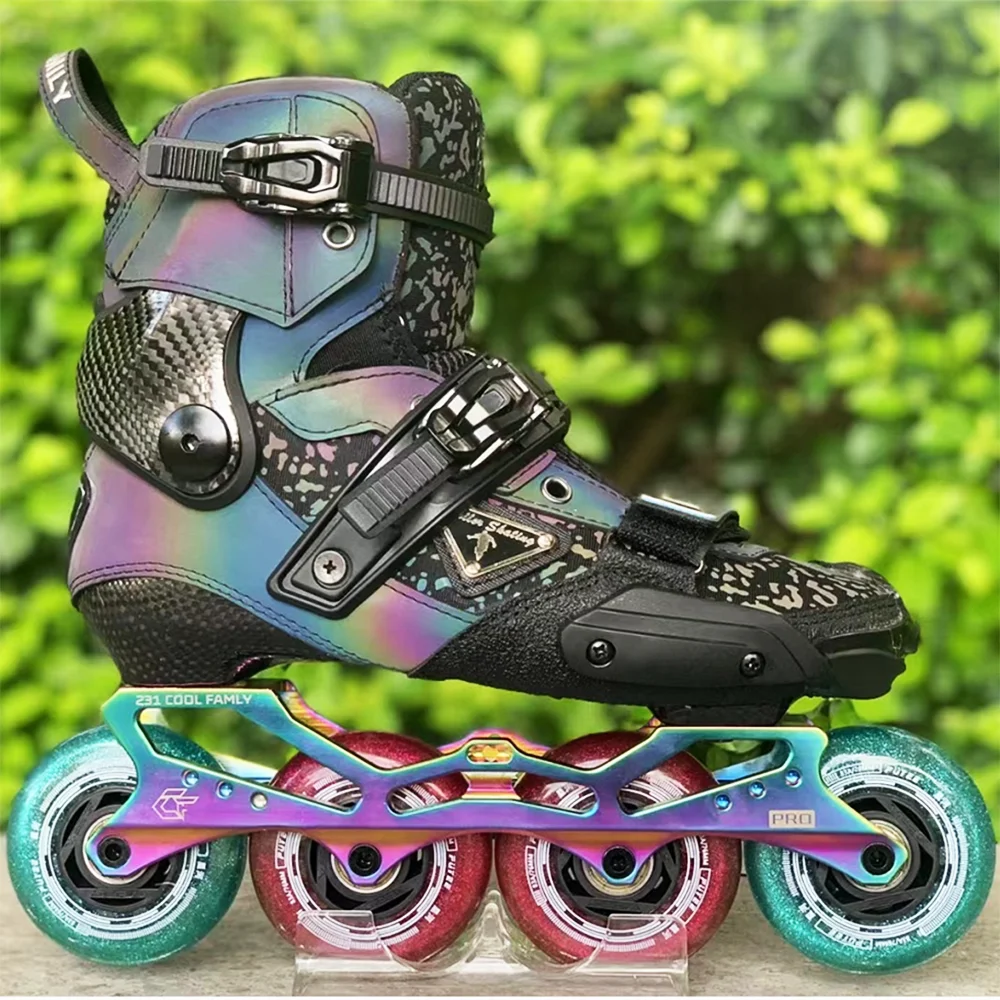 Original Reflective Carbon Fiber Slalom Inline Skates Child Adult Roller Skating Shoes Sliding Patines Similar With SEBA IGOR