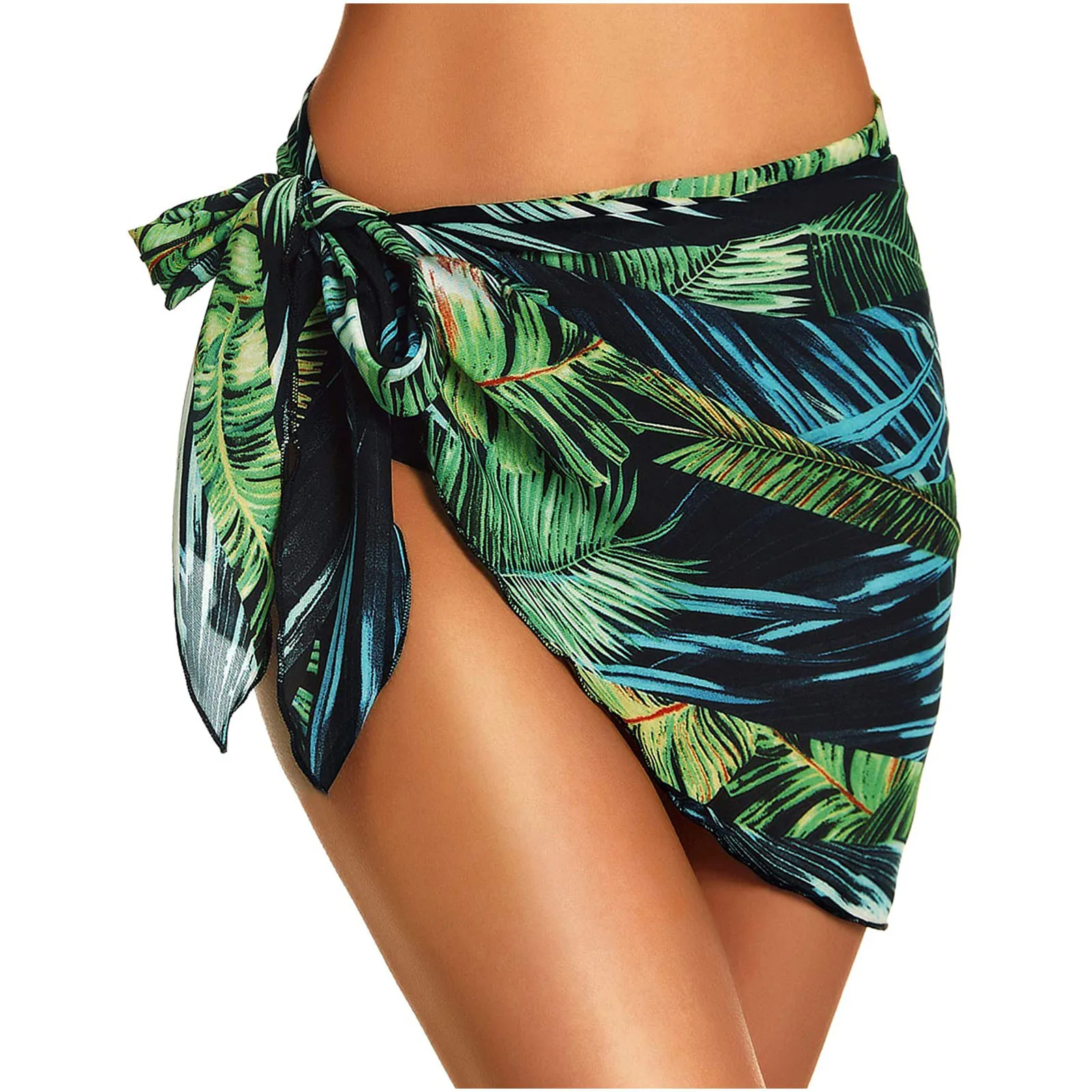 Женская шифоновая накидка юбка купальник короткая женская богемный пляжный