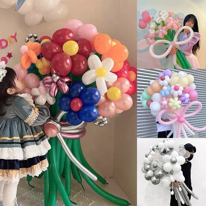 Diy Handmade Parent-child Interaction Balloon Bouquet Material Magic Balloon With Pump Nonfinished Product Diy Mother's Day Gift