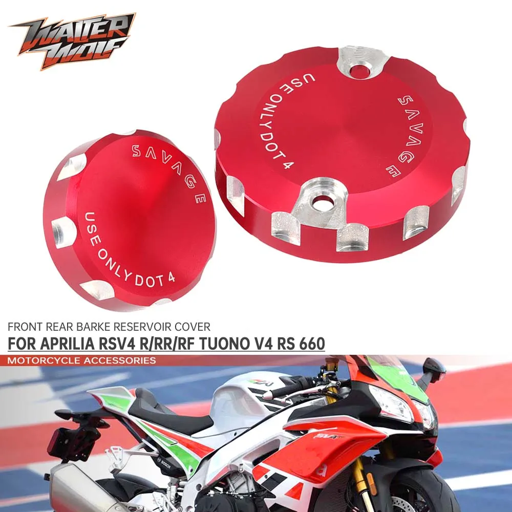 

Front Rear Brake Reservoir Cover For APRILIA RSV4 R/RR/RF TUONO V4 1100/RR/Factory RS 660 RS660 Motorcycle Fluid Oil Pump Cap