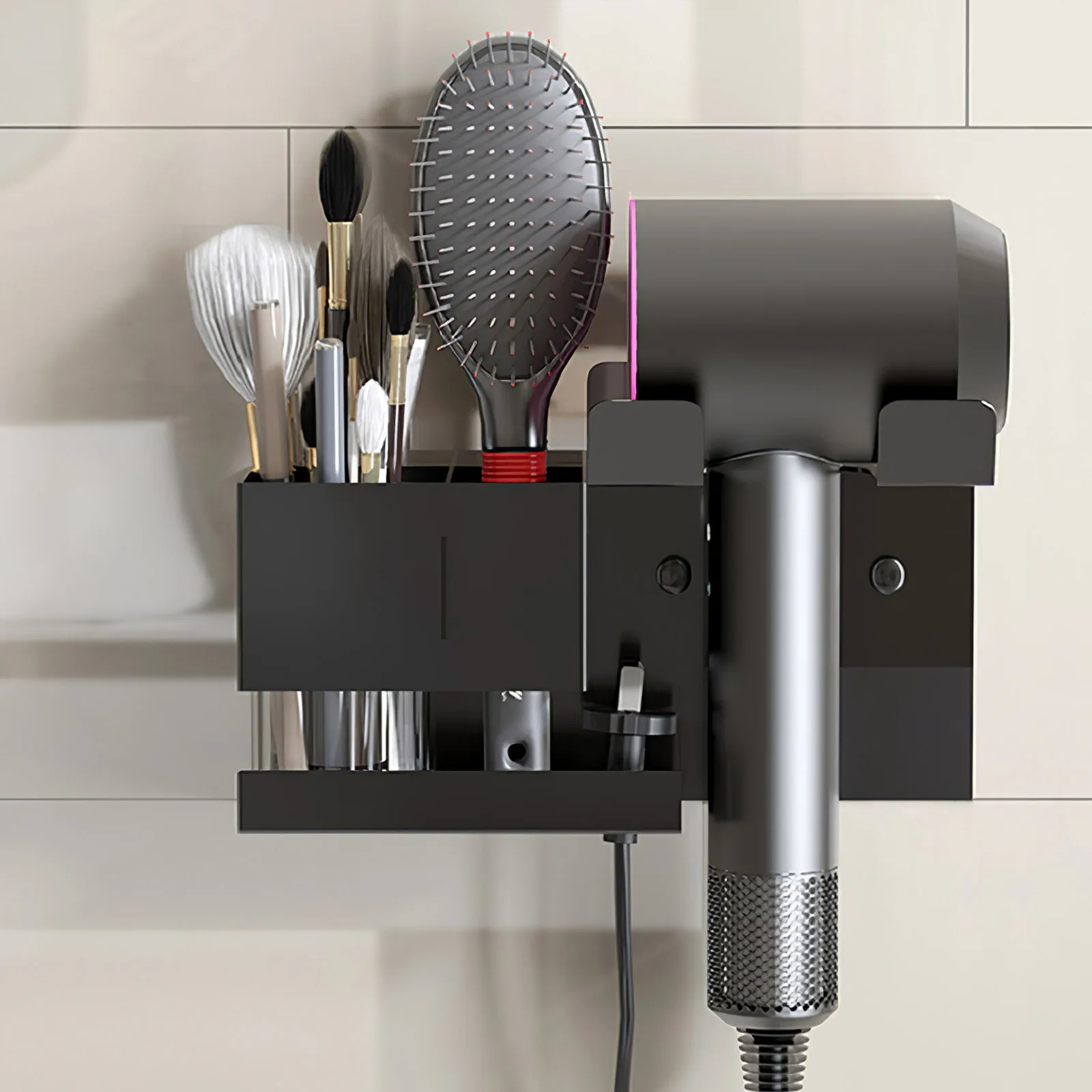 

Wall Mounted Hair Dryer Holder - Blow Dryer Holder for Dyson Supersonic Hair Dryer Stand Organizer Bathroom Storage Rack