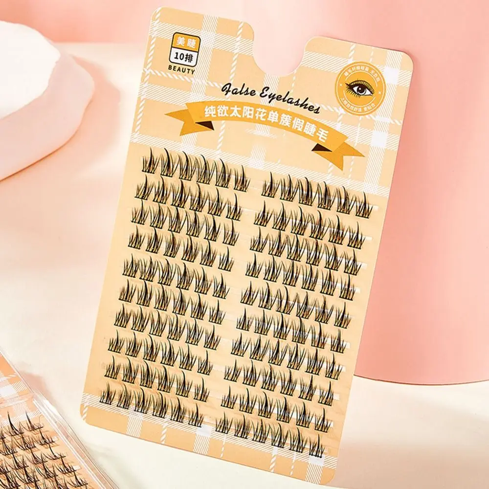 Натуральные накладные ресницы с подсолнухом милые твердые стержни ленивая