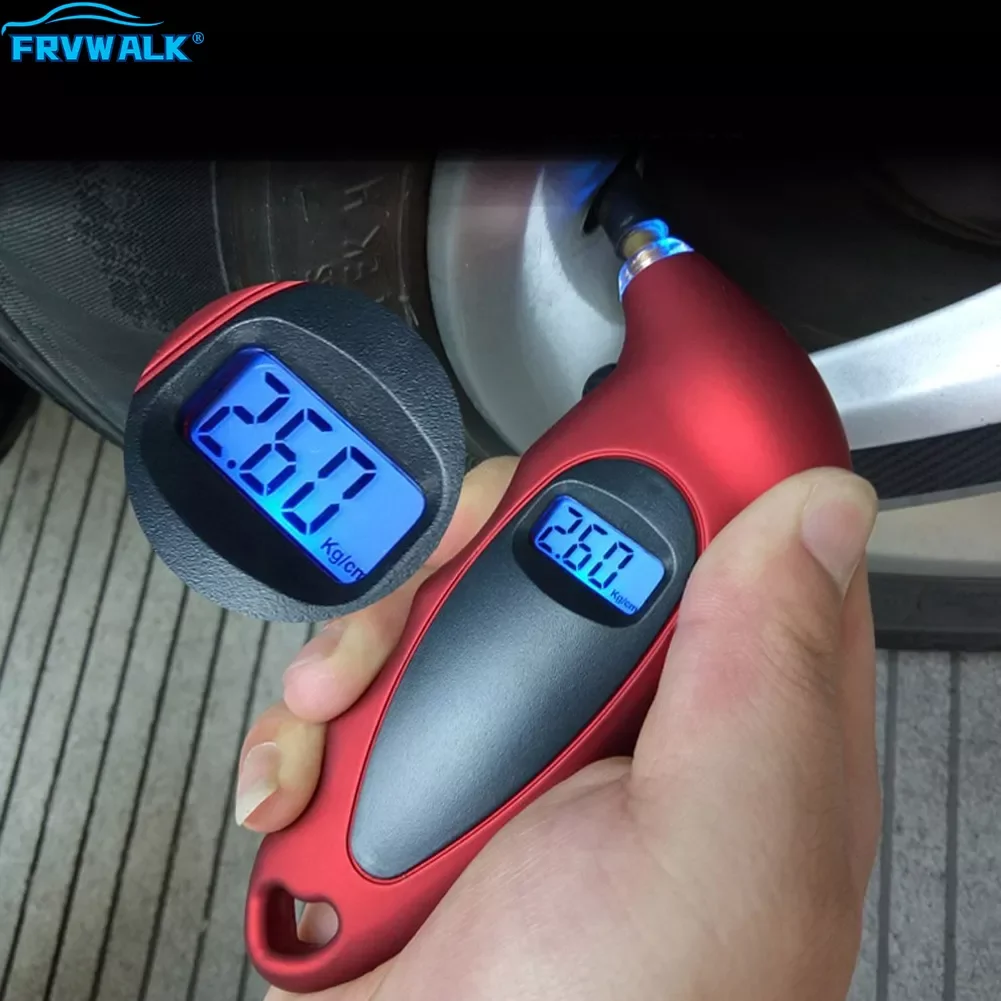 

Digital Car Tire Tyre Air Pressure Gauge Meter LCD Display Manometer Barometers Tester For Car Truck Motorcycle Bike Universal