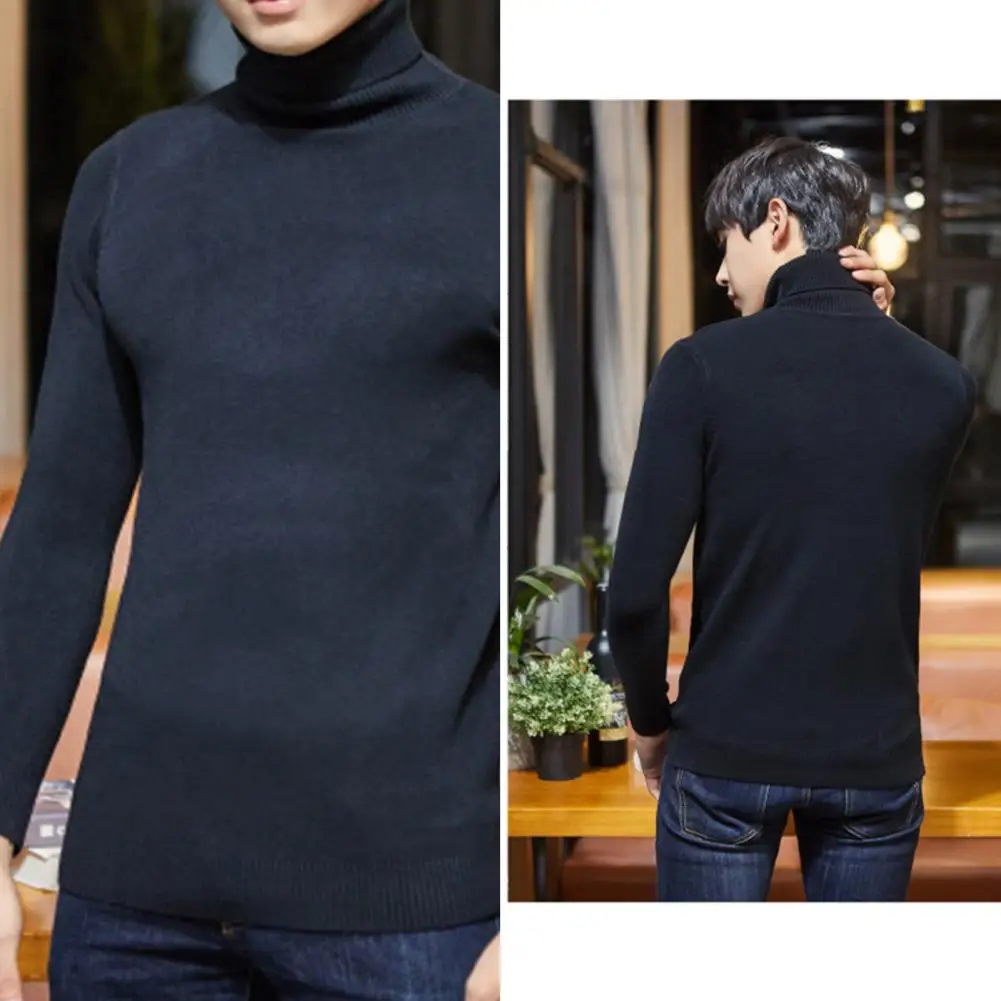 

Basic Chic Cozy Pure Color Men Sweater Stretchy Sweater Knitting Men Clothing