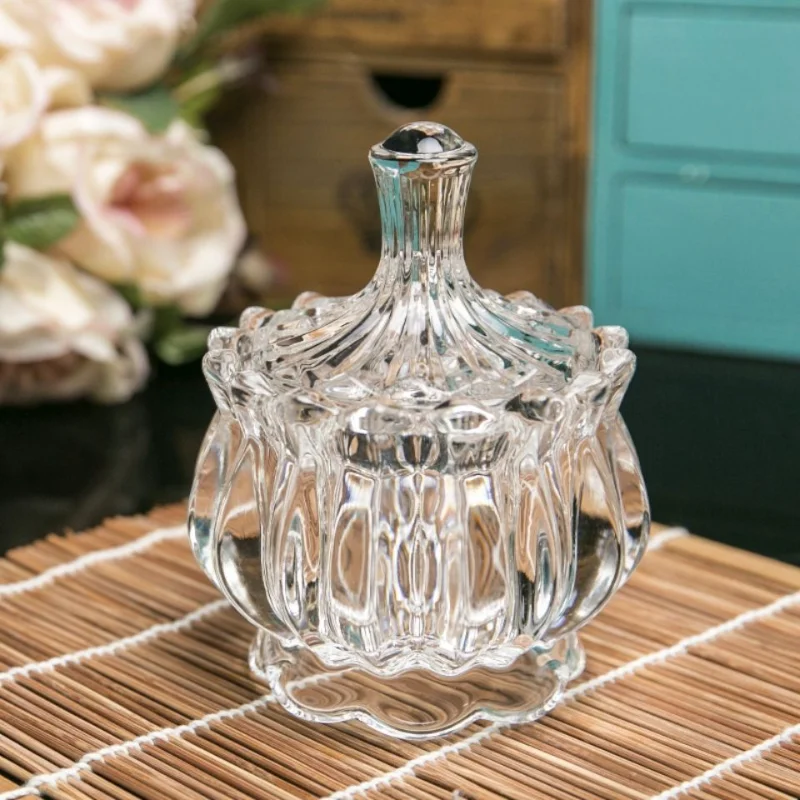 

Creative Crystal Glass Sugar Jar Girls Jewelry Box Storage Glass Jar Nordic Crystal Glass Storage Jar