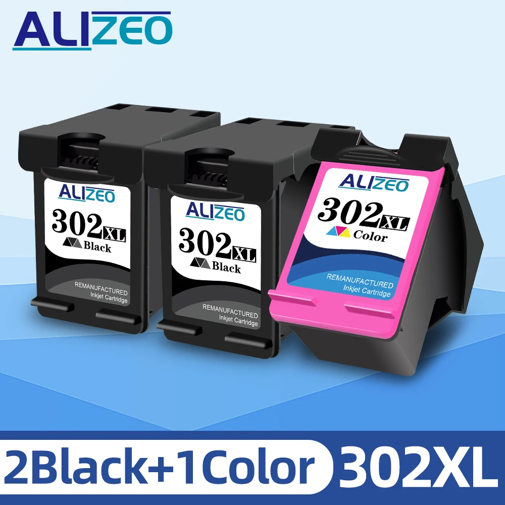 Alizeo 302 Xl Per Hp 302 Cartuccia D'Inchiostro Rigenerata Officejet 3830 3831 3832 3833 3834 4650 4652 4654 4655 4656 Stampante