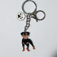 le rottweiler dog pendant meta key chains for men women keychain