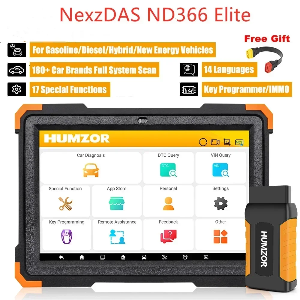 Humzor NexzDAS ND366 Elite Полный системный сканер OBD 2 Автомобильный диагностический