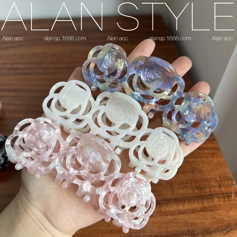 

4 мм толщиной крупный зажим для волос из ацетата камелии зажим для акулы 아머머머머лки ЛКИ flor para cabello аксессуары для волос