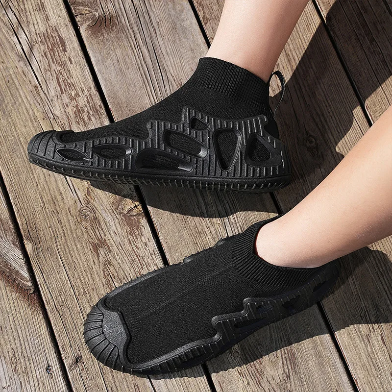 Новые летающие тканые туфли большого размера спортивная повседневная дышащая