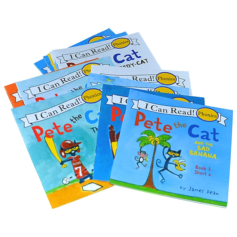 

12 Book/Set I Can Read The Pete Cat English Picture Books Story Book Educactional Pocket Reading Book 13x13CM toys & hobbies
