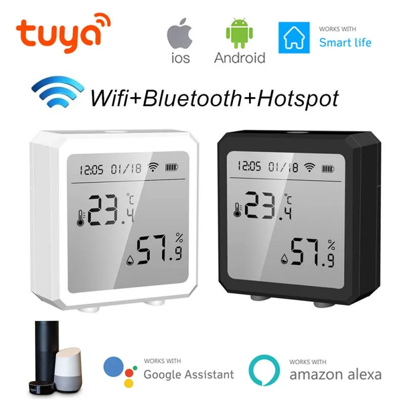 

Tuya WIFI Temperature Humidity Sensor Indoor Hygrometer Thermometer Smart Life Remote Control Support Alexa Google Home