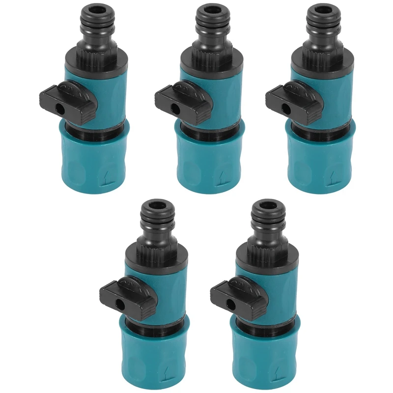 

Plastic Valve With Quick Connector Agriculture Watering Prolong Hose Irrigation Pipe Fittings Hose Adapter Switch 5 Pc