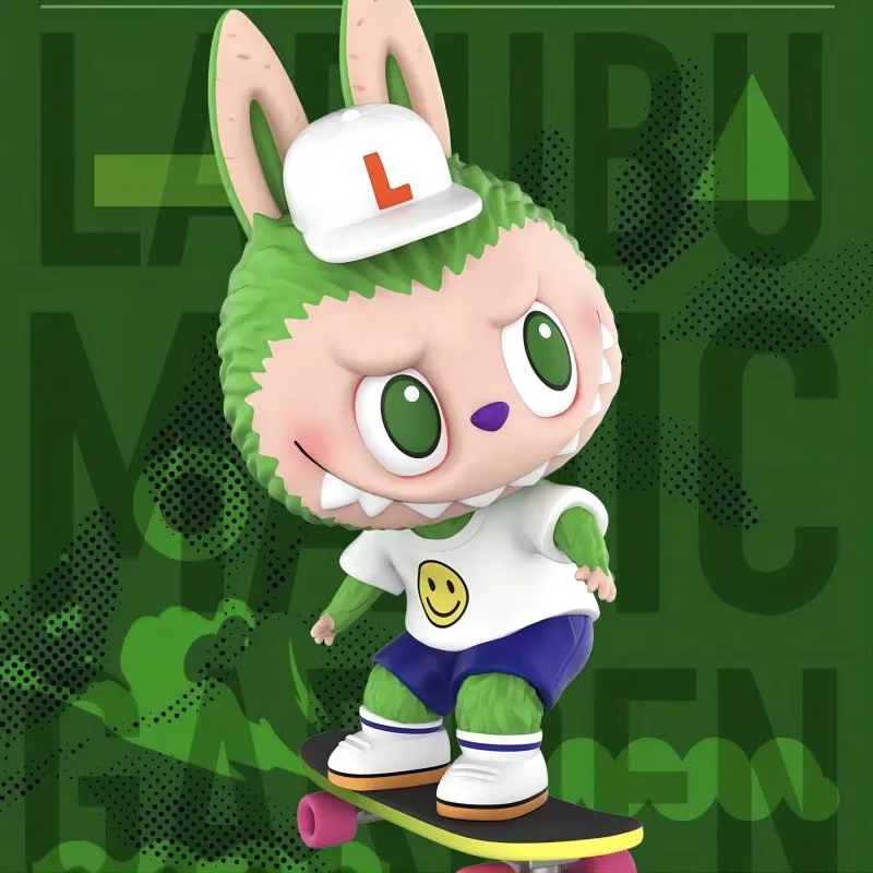 

Labubu Zimomo Skateboard Elevator Limited Original Popmart Action Anime Figures Girl Birthday Gifts Toys Kawaii Ornaments Model