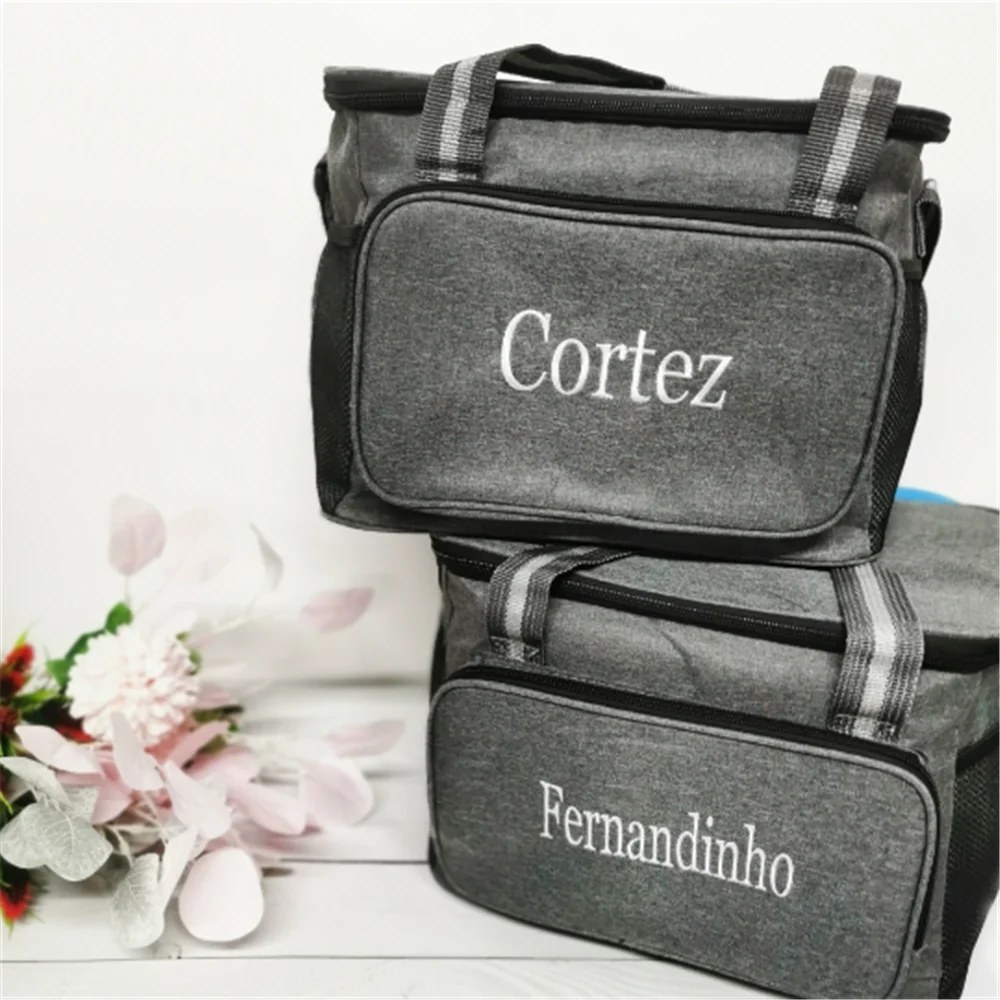 Personalized Name Beer Cooler Bag,CustomName Insulated Lunch Bag,Monogrammed Outdoor Picnic Bag,Embroidered Name Lunch Box Bags