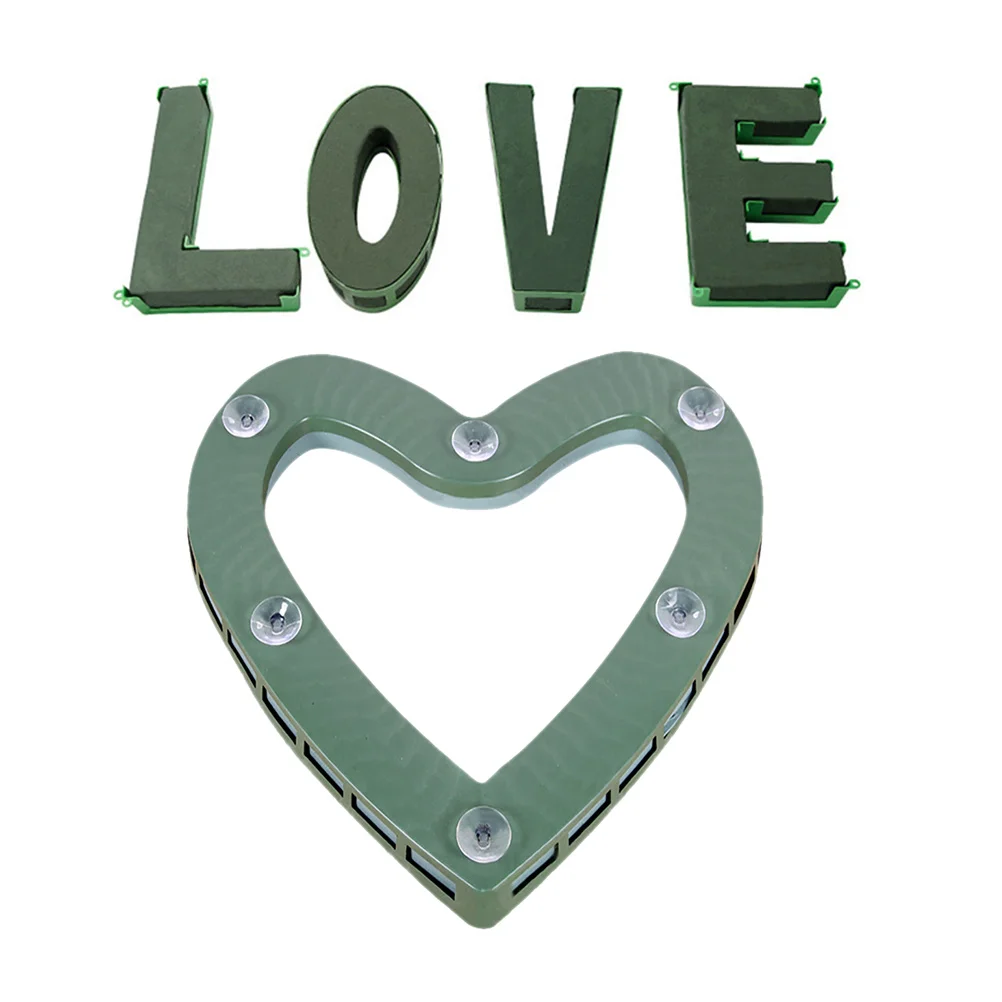 

1 Set Wedding Flower Arrangement Mud Base Hollow Heart LOVE Sucker Mud Bases