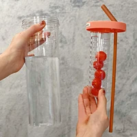 700ml clear straw cup reusable sippy cup leakproof water straw cup built in filter safe to use large capacity water bottle for
