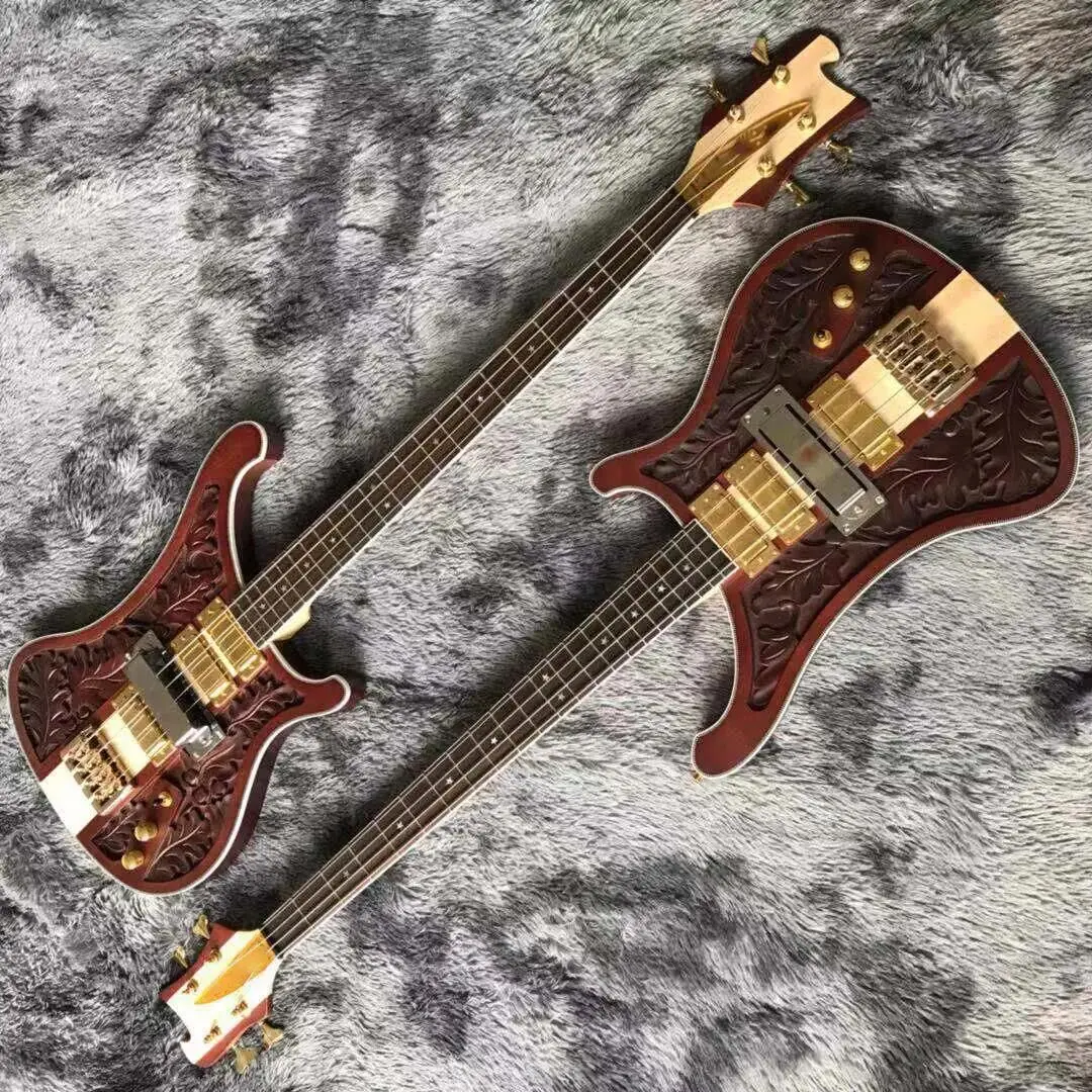 

Custom Ricken 4/5 string 4003 Electric Bass Guitar Neck Through Body Gold Hardware Professional Guitar