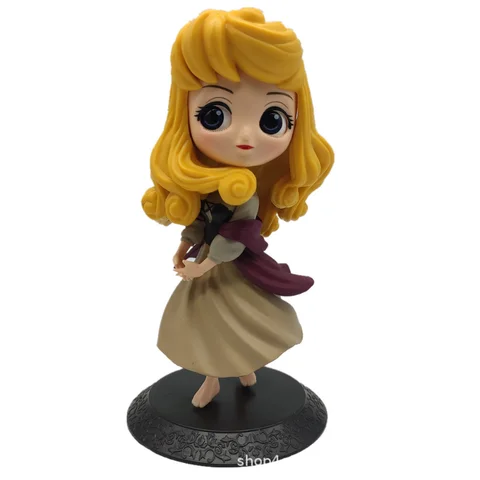 16cm Disney Princess Action Figures Toys Frozen Elsa Anna Rapunzel Snow Cinderella White Snow Fairy Rapunzel PVC Doll Decoration
