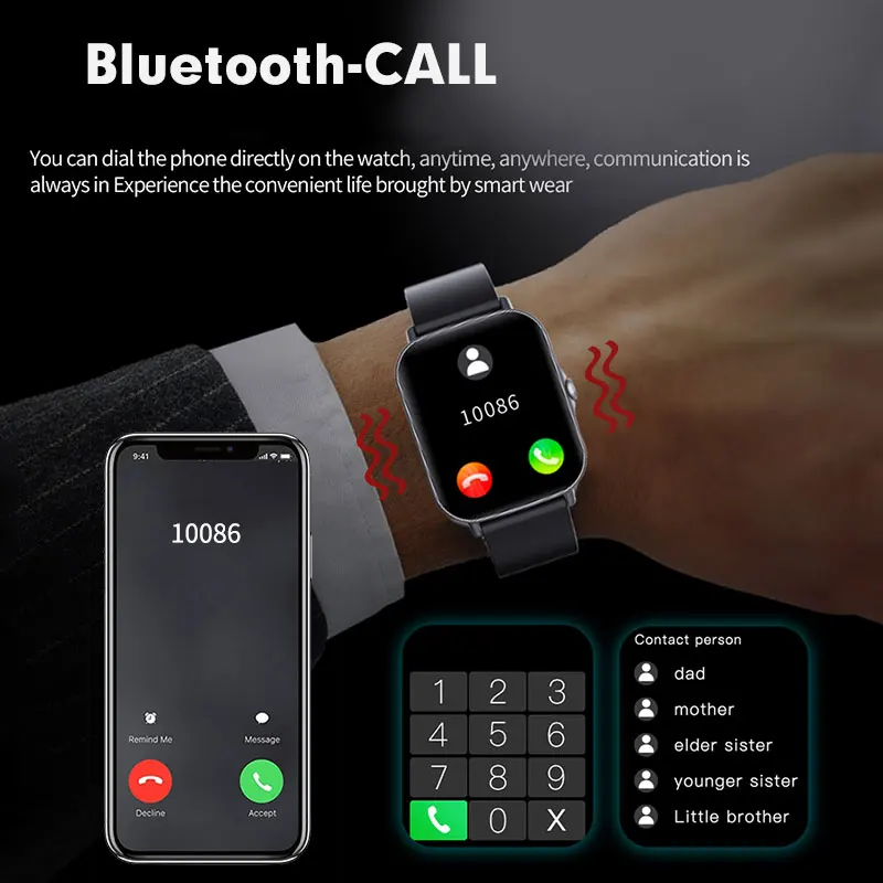 Смарт-часы с Bluetooth и фитнес-трекером для Android iOS |