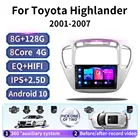 2 din для Toyota Highlander 1 XU20 Android 10 2001-2007 автомобильный видео мультимедийный плеер Автомагнитола GPS-навигация BT 360 без dvd