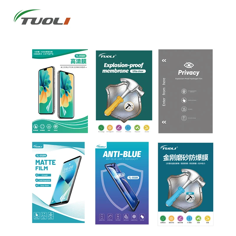 

TUOLI Mix Model Flexible Hydrogel HD for TL-168 TL-568MAX TL-518 TL-168P Machine Cutting Front Film for IPHONE Protective Cover