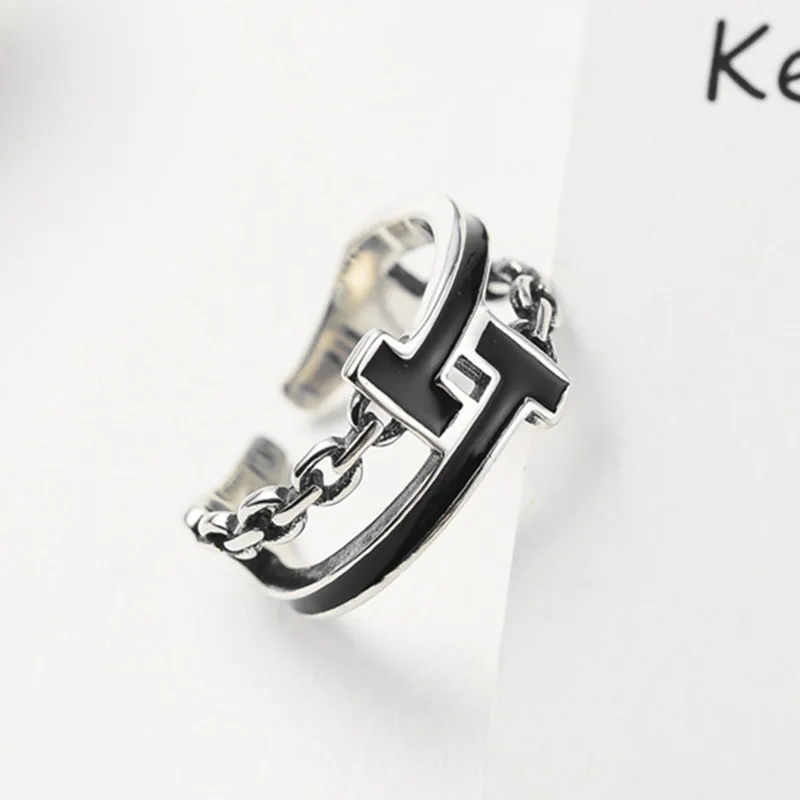 

Fashion 925 Sterling Silver T-type Open Rings For Women Luxury Quality Fine Jewelry Gift Female Offers With Free Shipping