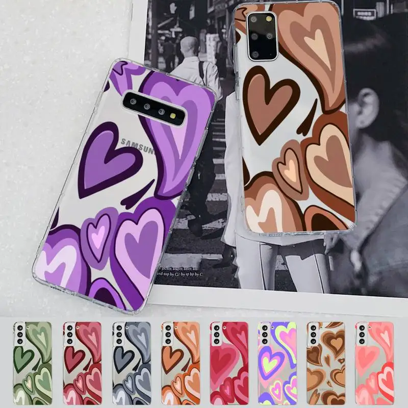 

Love heart Phone Case for Samsung A51 A52 A71 A12 for Redmi 7 9 9A for Huawei Honor8X 10i Clear Case
