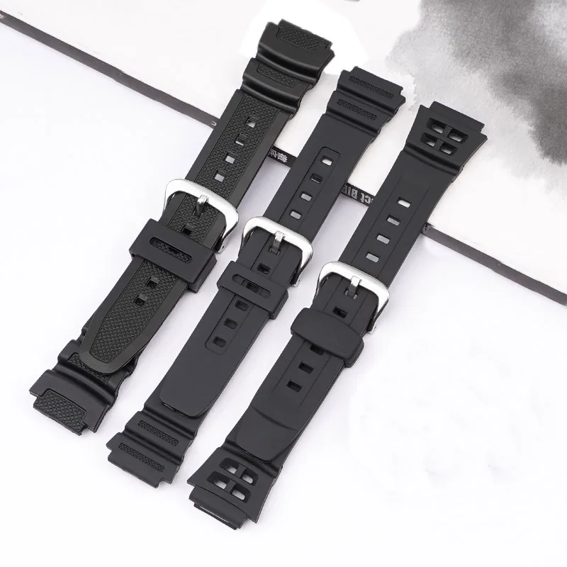 Фото Резиновый ремешок для Casio AQ-S810W SGW-300H W-735H 18 мм, мужской спортивный водонепроницаемый браслет, аксессуары для часов №3