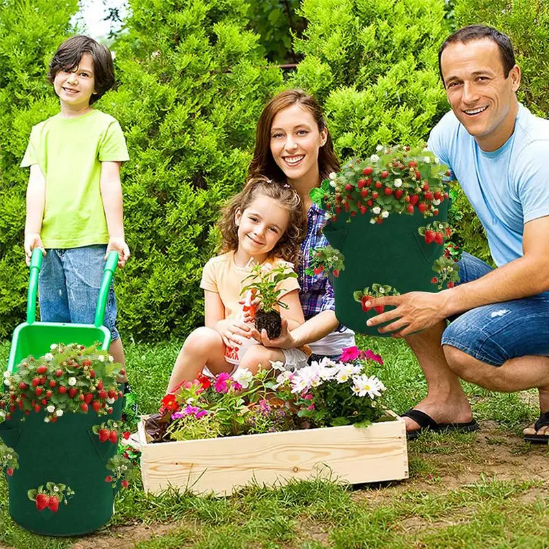 Сумка для выращивания клубники складной нетканый цветочный горшок овощей