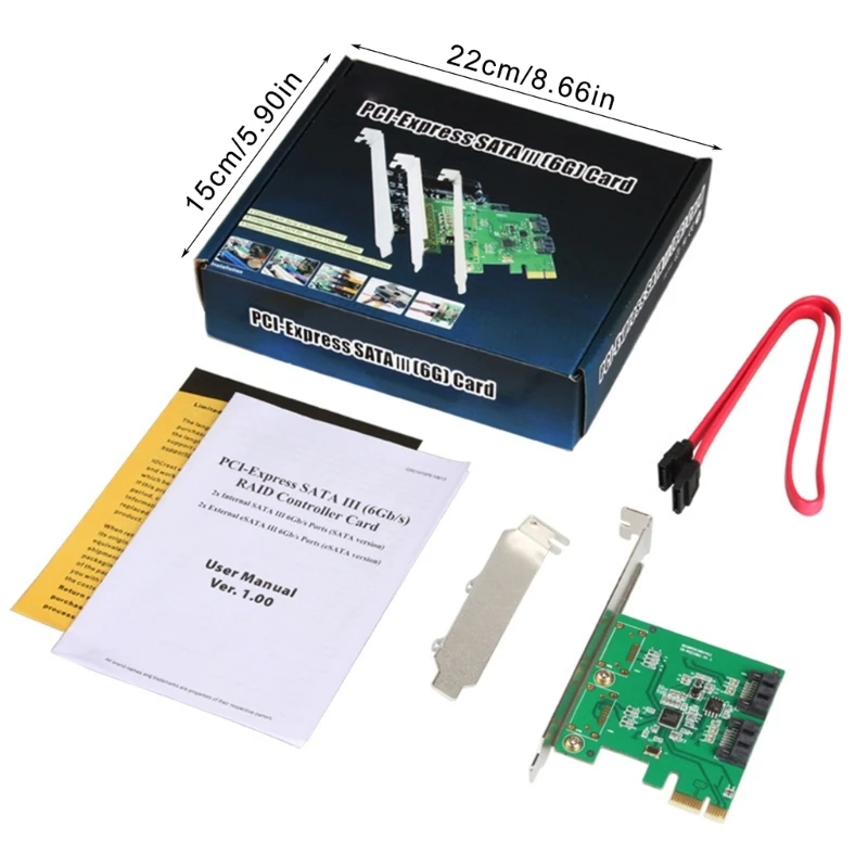 Плата контроллера A9LC PCIe с 2 портами SATA3.0 поддерживает расширение твердого диска