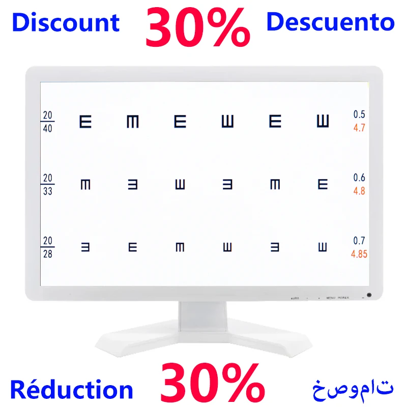 

1-7 Meter Distance Adjustable Wall Mount Table Top White Vision Chart Panel LED Screen Eye Vision Acuity LCD Tester Monitor