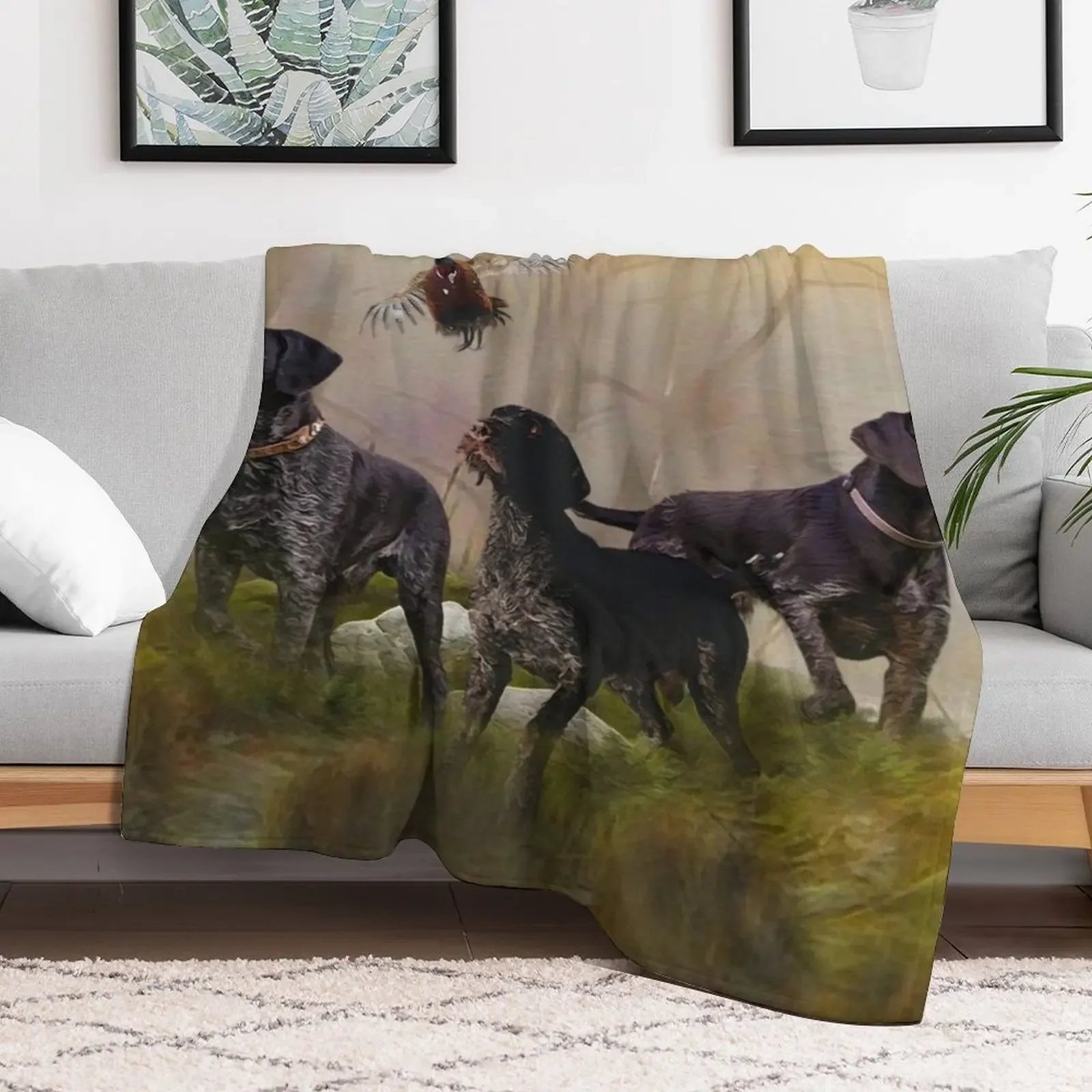 Плед Deutsch Drahthaar gundog на диван Многоцелевые одеяла