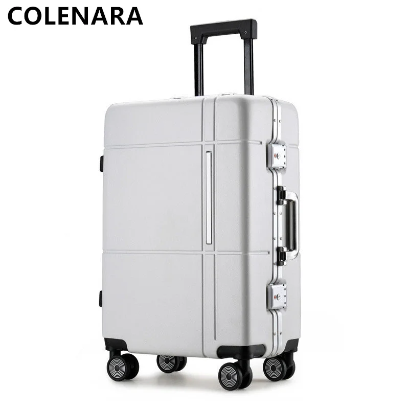 COLENARA High-quality Suitcase Strong and Durable Thick Trolley Case Multifunctional Boarding Box with Wheels Rolling Luggage