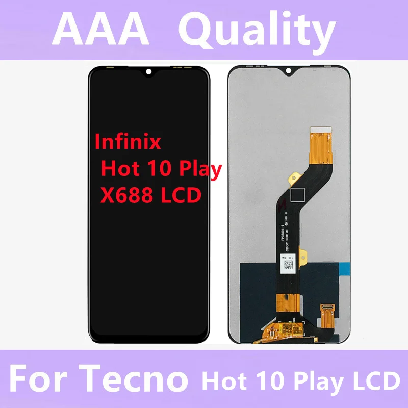 

Оригинальный X688 для Infinix Hot 10 Play ЖК-дисплей 6,82 дюйма кодирующий преобразователь сенсорного экрана в сборе Ремонт Запасные части X688C X688B LCD