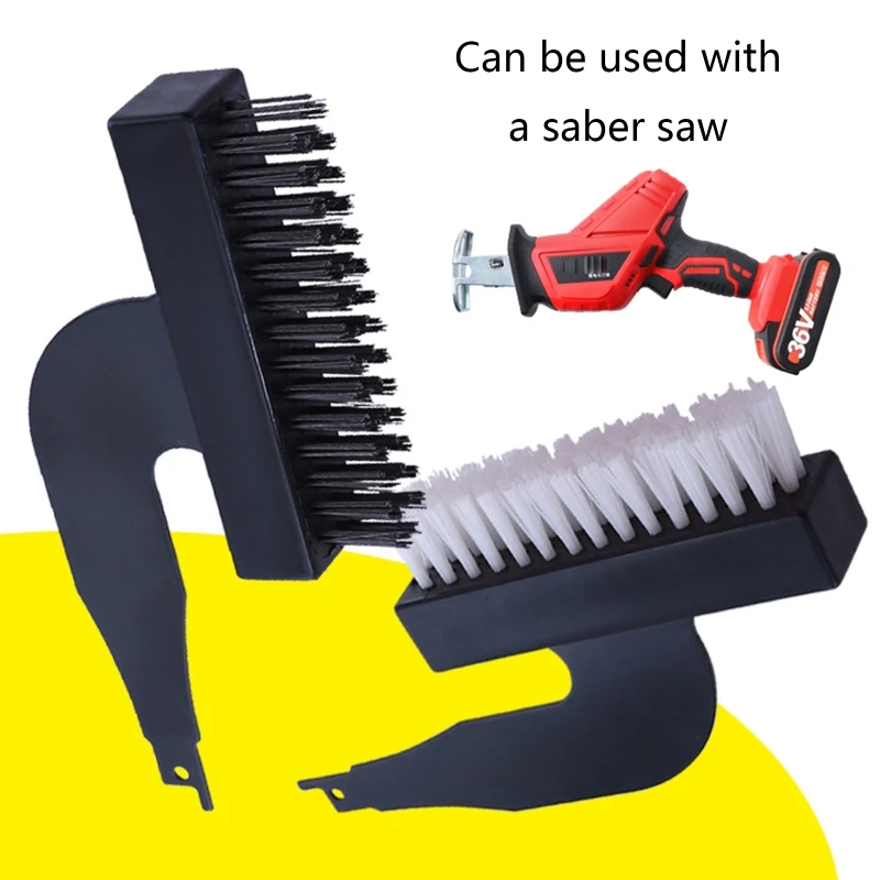 

Nylon Steel Brush Head For Saber Saw Reciprocating Saw Attachment Electric Cleaning Brushes Rust Stains Removal Grinding Tools