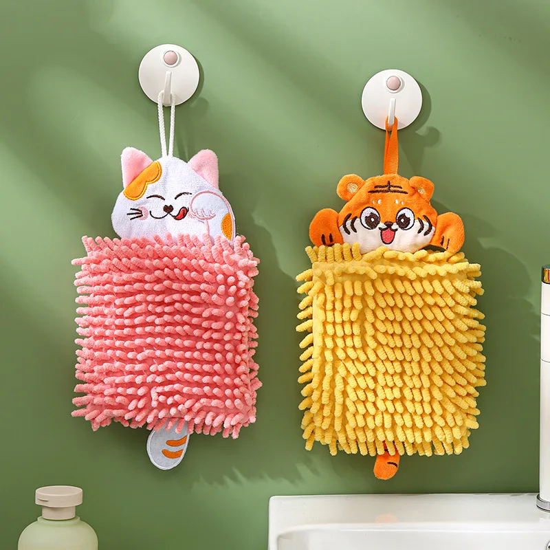 

Hand Towel Ball Home Cartoon Shaped Handkerchief Chenille Cute Hand Wipe Face Towel Kitchen Bathroom Hanging Towels