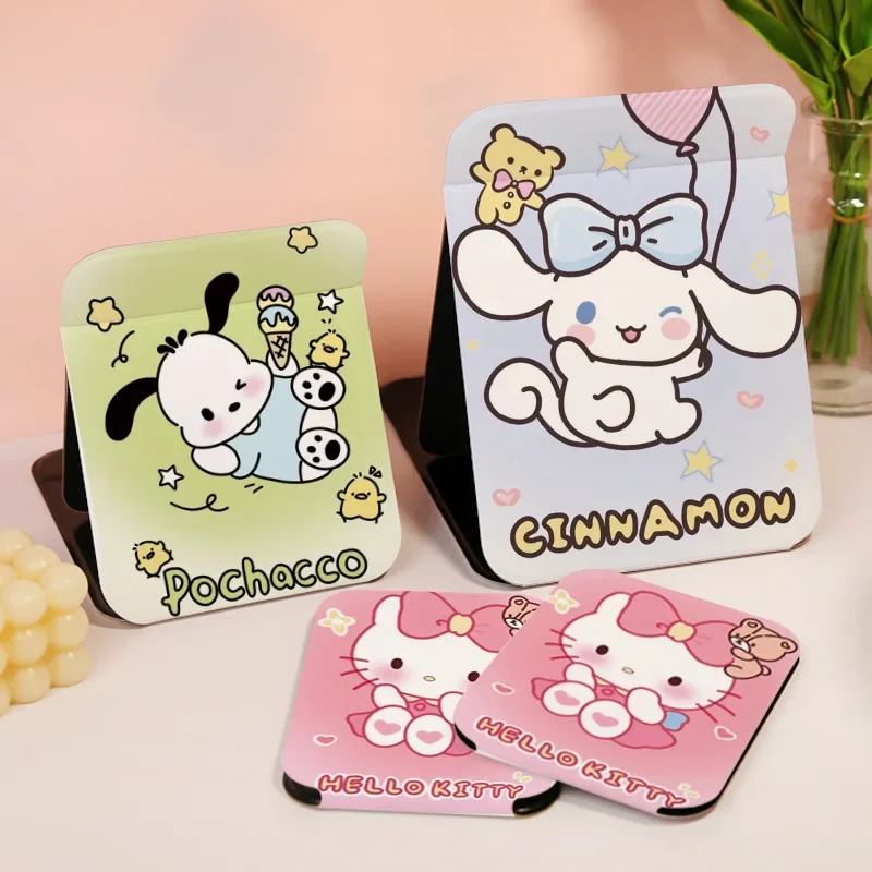 

Anime Kawaii Sanrio Hellokitty Cinnamoroll Pochacco Cartoon Folding Makeup Mirror Accessories Student Young Girl Birthday Gift