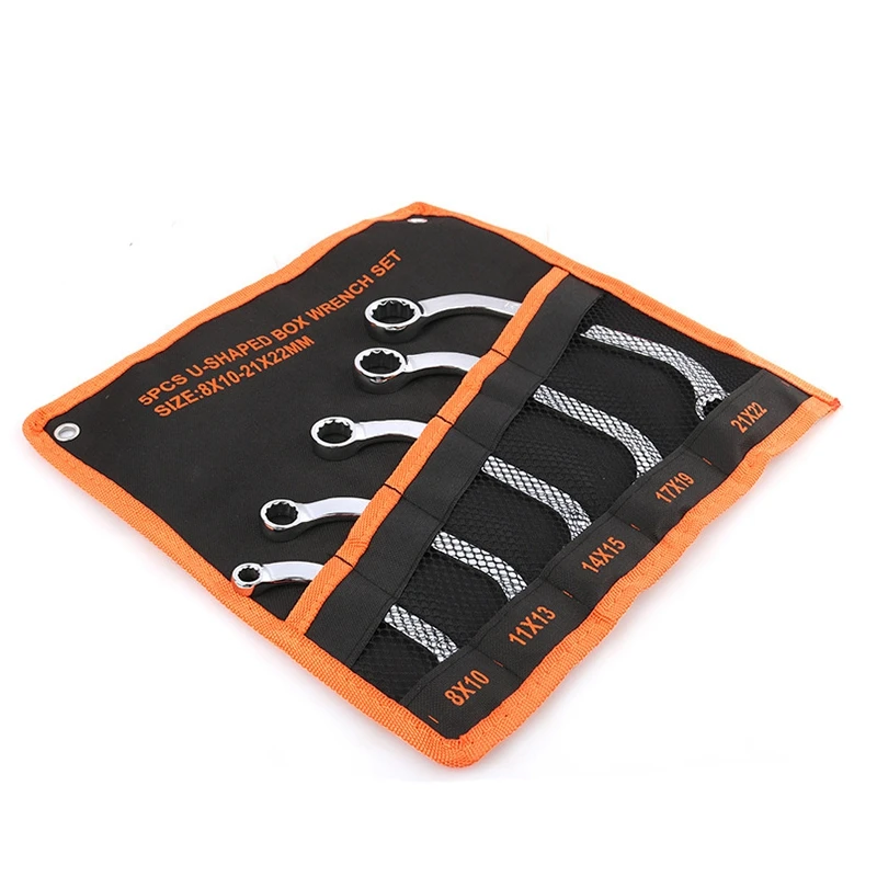 

5Pcs 8-10/11-13/14-15/17-19/21-22Mm C Type Plum Wrench Spanner Set Auto Repair Wrench Tool