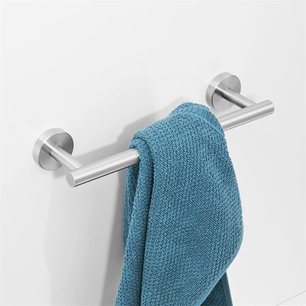 

60cm Towel Holder Stainless Steel Bar Wall Mounted Rod Rust Proof Storage Rack for Restaurant Household Accessories Silver