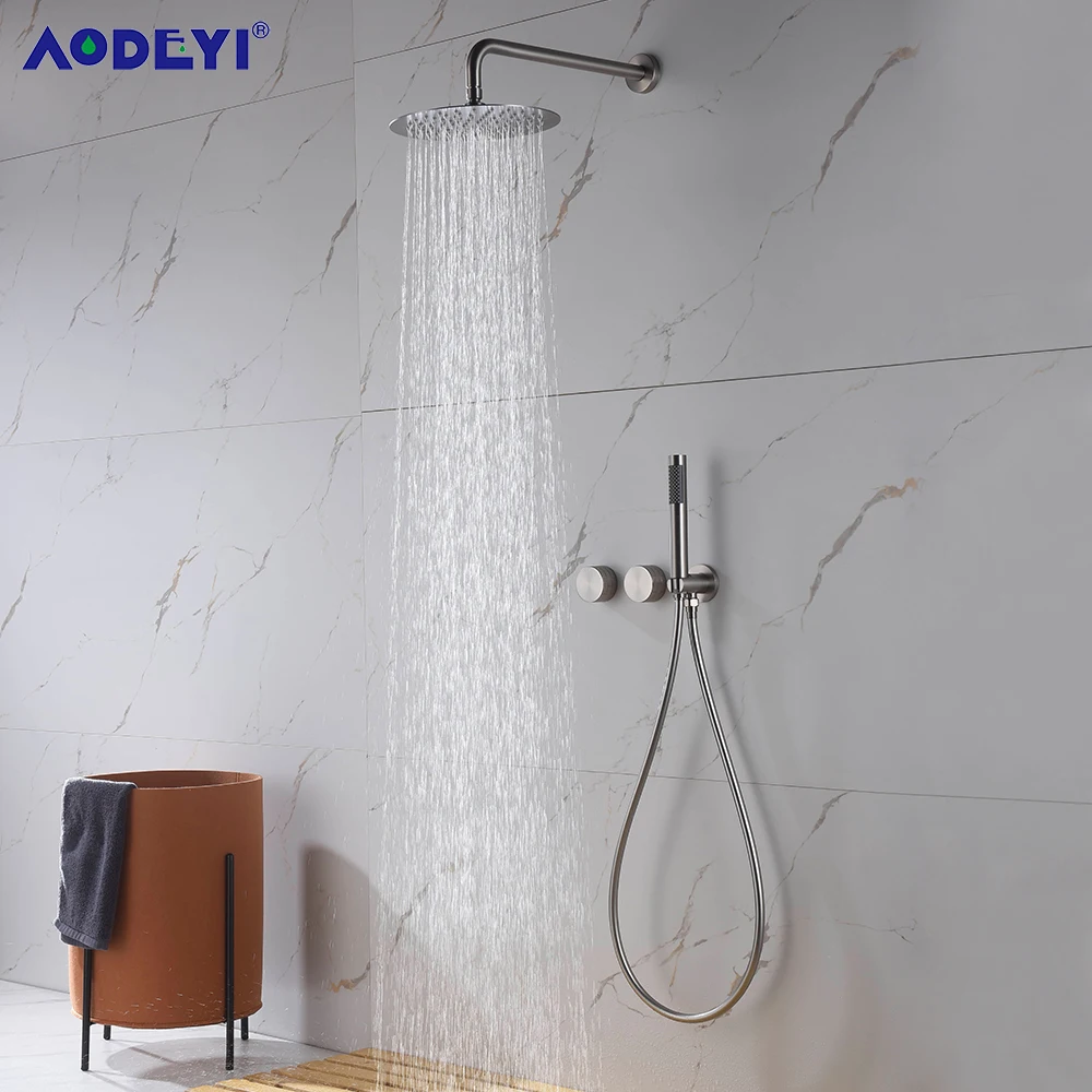 Mixer Tap Faucets Hot And Cold Brass Diverter 8-12" Rainfall