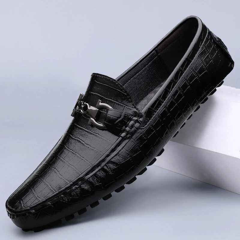 

Leisure Men Loafer Fashion Men Genuine Leather Slip-on Walking Shoes Handmade Man Casual Shoes Luxury Driving Shoes