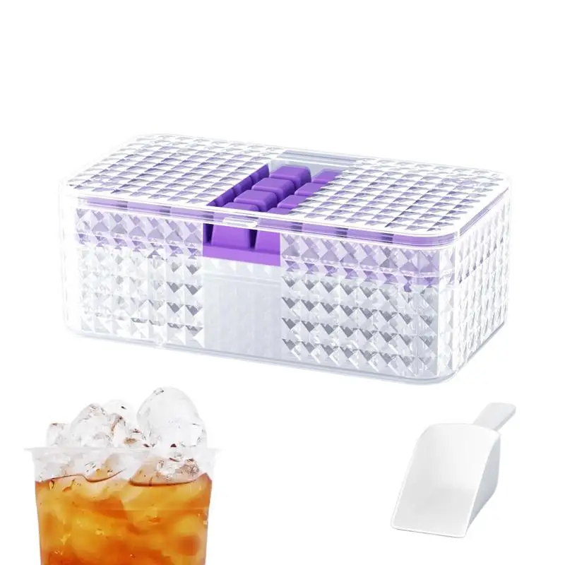 

Ice Cube Tray With Lid Ice Mold Tray With Bin Ice Trays For Freezer Square Ice Mold Making Small Ice Cubes Square Ice Makers