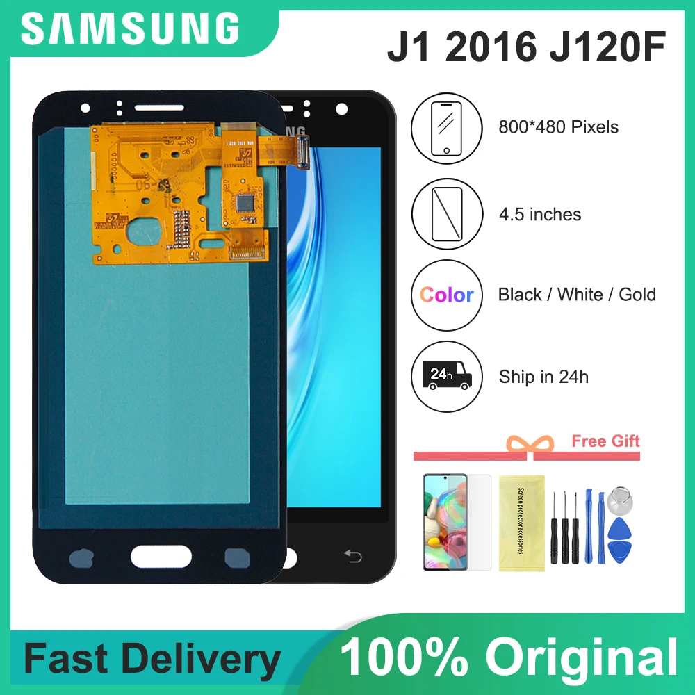 4 5 ''оригинальный AMOLED для SAMSUNG Galaxy J1 2016 J120 J120F J120M J120H J120F/DS ЖК-дисплей сенсорный