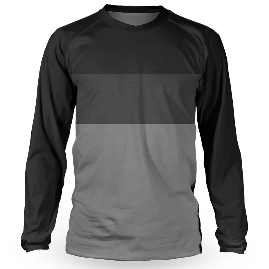 

Grey Long Sleeve Motocross Shirt Downhill Road Sport Men Jersey Bicycle Cycling Breathable Top Wear Malliot Comfortable Clothing