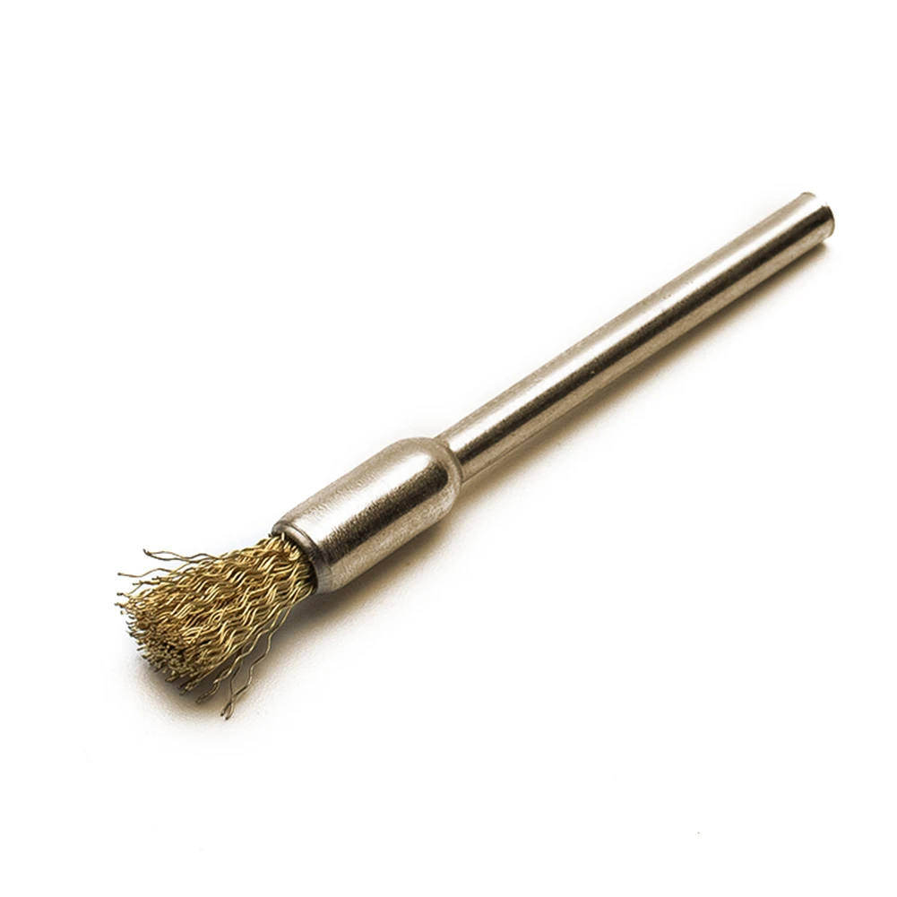 Brushes Brass Wire Mounted Wire Wheel Mandrel Set Dremel Accessory Rotary Tools 3.17mm Shank Mandrel