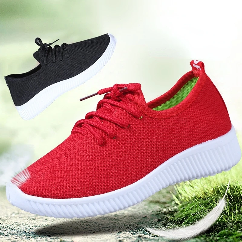 

Mesh Sports Shoes Female Sports Single Shoes Breathable Casual Walking Shoes Soft Bottom Non-slip Running Shoes