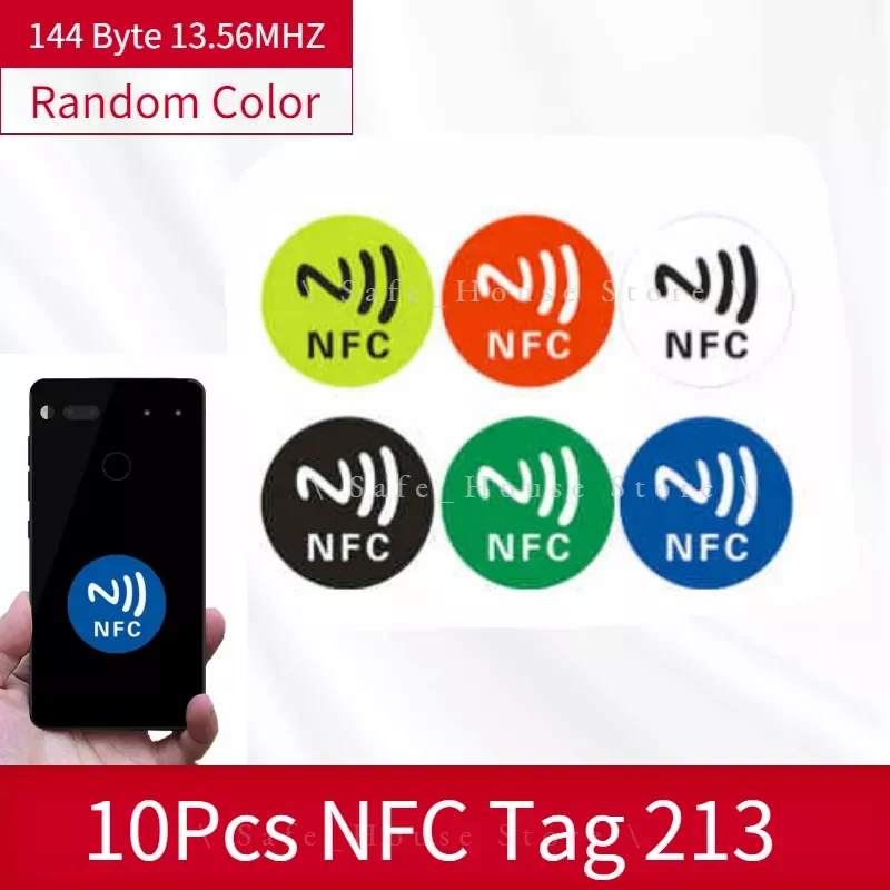 

NFC-метки Smart NTAG 213 клейкие стикеры 144 байт 13,56 МГц 30 мм чип универсальная этикетка RFID-метки для всех NFC-телефонов случайный цвет