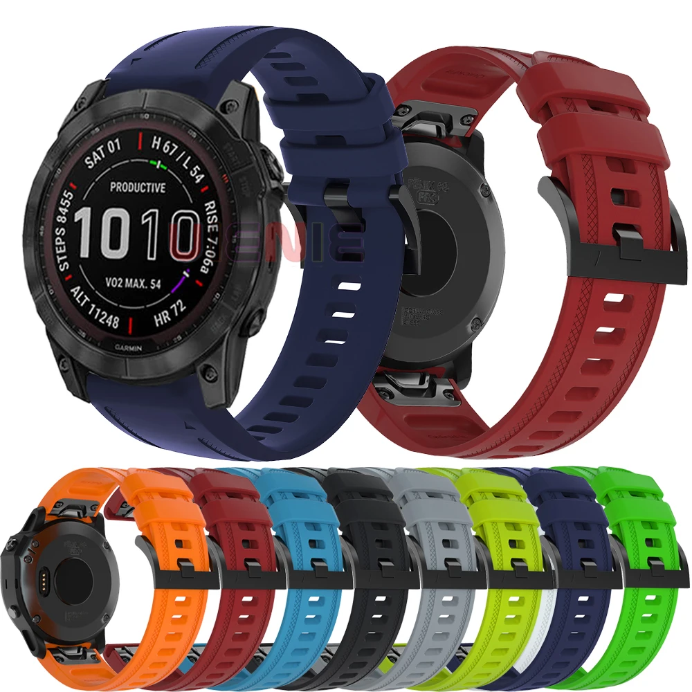 

26mm 22mm 20mm WatchBand Strap For Garmin Fenix 7 7S 7X 6 6S 6X 5 5S 5X Pro Plus Quick Release Silicone Watchband correa 2022