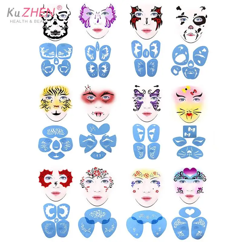 New Eye Body Paint DIY Design Halloween Christmas Party Soft Face Paint Stencil Reusable Template Tattoo Painting Makeup Tool